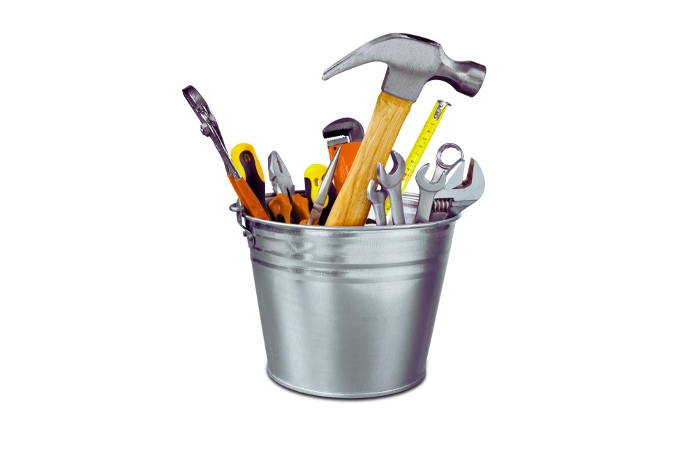 Hier sollte eigentlich ein Foto von einem Eimer mit Werkzeugen angezeigt werden